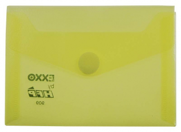 Dokumententaschen Sammelmappen Sichttaschen A7 quer transparent gelb- Dokumentenmappe mit Klappe und Klettverschluss - 10 Stück