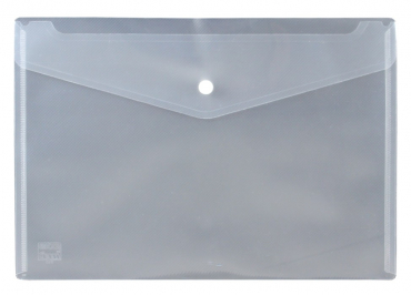 Dokumententaschen mit Druckknopf, A4, quer, transparent natur, aus PP - 10 Stück