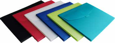 EXXO Action Wallet - Premium Dokumententasche A4 quer mit Füllhöhe und Klettverschluss in opak, Farbe: farblich sortiert - 6 Stück