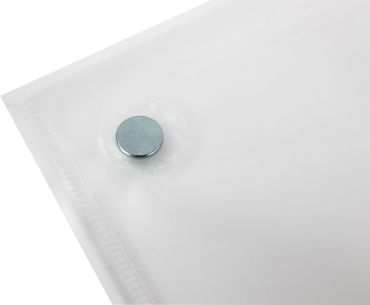 Magnettasche A4 mit 4 aufgeschweißten Magneten und Klettverschluss, Farbe: transparent natur – 10 Stück