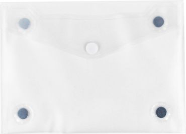 Magnettasche A5 mit 4 aufgeschweißten Magneten und Klettverschluss, Farbe: transparent natur – 10 Stück