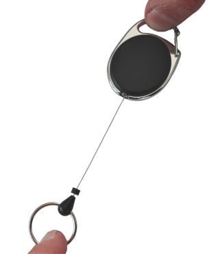 1 Stück Jojo Ausweishalter mit Drahtseil - Farbe: schwarz