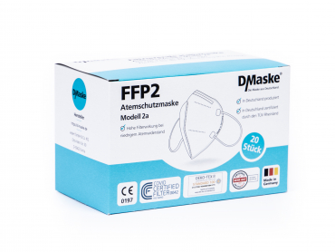 FFP2 Atemschutzmaske weiß Made in Germany CE 0197 Schutz - 20er Sparpack