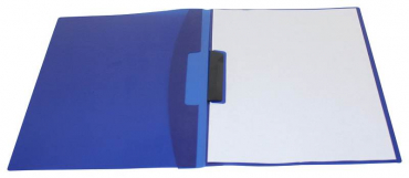 EXXO by HFP Klemmmappe / Präsentationsmappe / Klemmhefter, A4, aus PP, mit Swing-Clip, passend für 30 Blätter, Farbe: transparent blau – 1 Stück