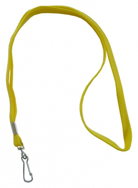 Umhängeband / Lanyards / Schlüsselanhänger aus Polyester mit drehbarem Simplexhaken, Farbe: gelb - 10 Bänder