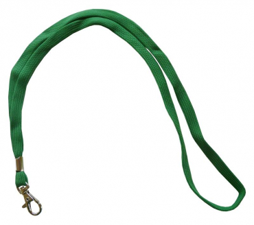 Umhängeband / Lanyards Schlüsselanhänger aus weichem Polyester mit drehbaren Karabinerhaken, Farbe: grün - 100 Bänder