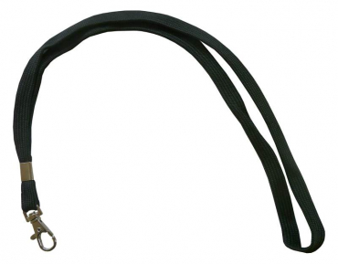 Umhängeband / Lanyards Schlüsselanhänger aus weichem Polyester mit drehbaren Karabinerhaken, Farbe: schwarz - 10 Bänder
