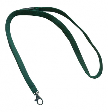Umhängeband / Lanyards Schlüsselanhänger, aus weichem Polyester, mit drehbaren Karabinerhaken, Sicherheitsbruchstelle, Farbe: grün - 100 Bänder