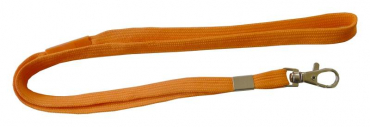Umhängeband / Lanyards Schlüsselanhänger, aus weichem Polyester, mit drehbaren Karabinerhaken, Sicherheitsbruchstelle, Farbe: orange - 100 Bänder