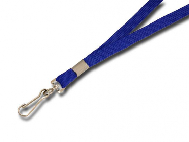 Umhängeband / Lanyards / Schlüsselanhänger aus Polyester mit drehbarem Simplexhaken, Farbe: blau - 100 Bänder