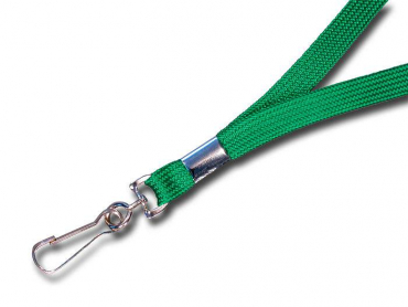 Umhängeband / Lanyards / Schlüsselanhänger aus Polyester mit drehbarem Simplexhaken, Farbe: grün - 100 Bänder