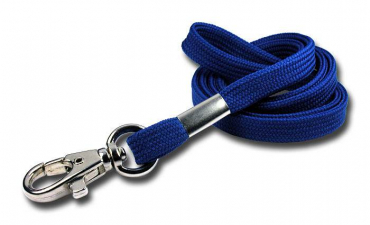 Umhängeband / Lanyards Schlüsselanhänger aus weichem Polyester mit drehbaren Karabinerhaken, Farbe: dunkel blau - 100 Bänder
