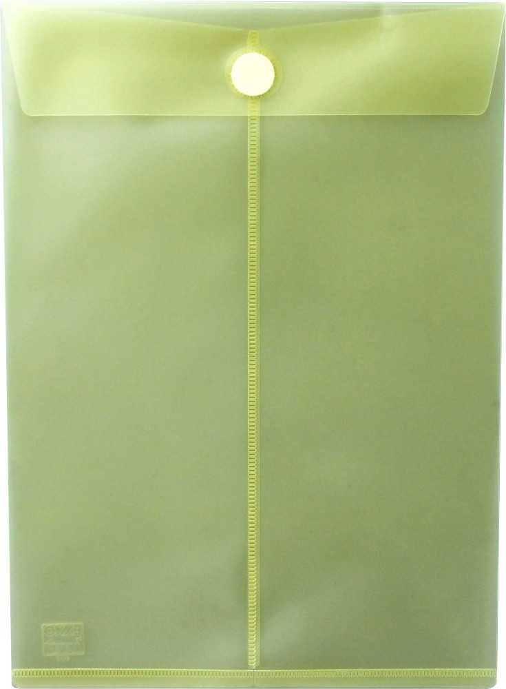 Dokumententaschen mit Klettverschluss A4 hoch, transparent gelb, aus PP -  10 Taschen