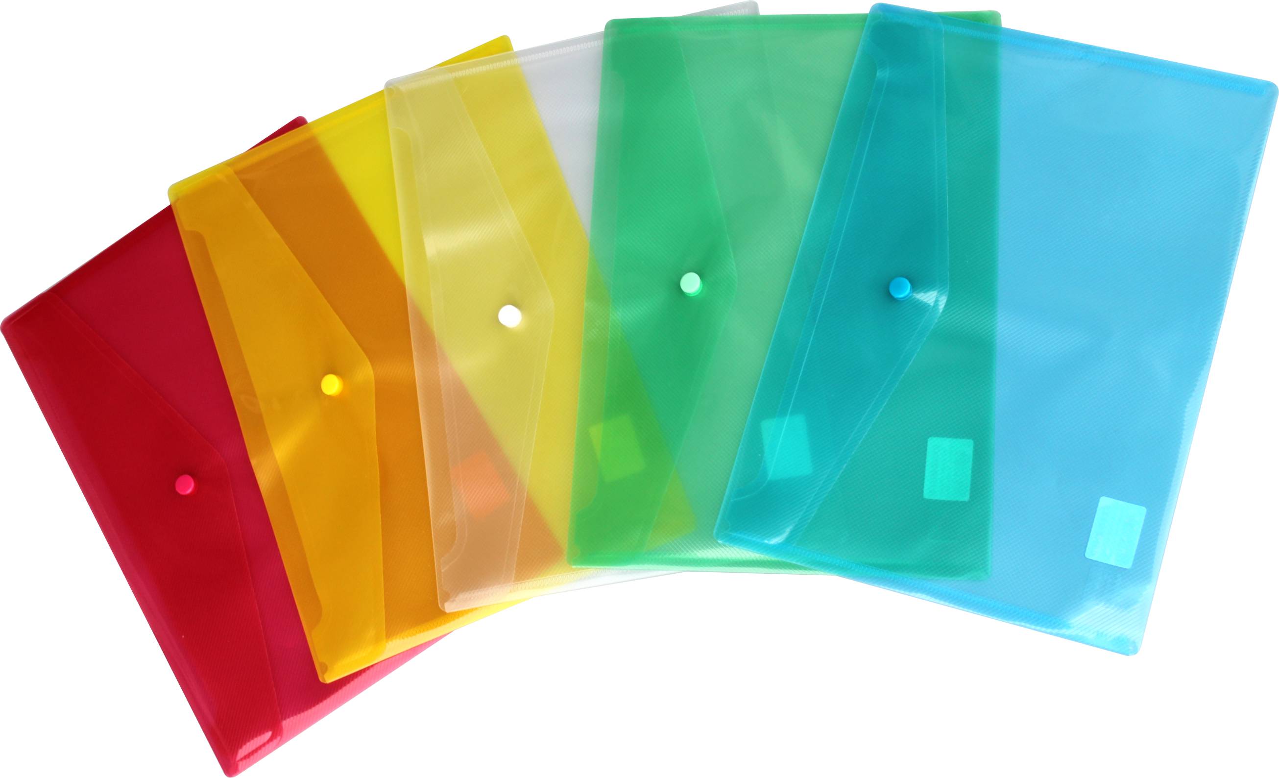 Tasche Dokumententasche mit Knopf f Dokumente DIN A4  Plastik Kunststoff  Neon