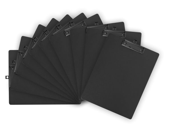 10 Stück Klemmbretter A4 schwarz aus stabilem unzerbrechlichem Polyfoam