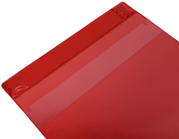 Magnettaschen Kennzeichnungstaschen A5 quer aus PVC-Weichfolie, mit Regenschutz und Neodym-Magneten, Farbe: rot – 10 Stück