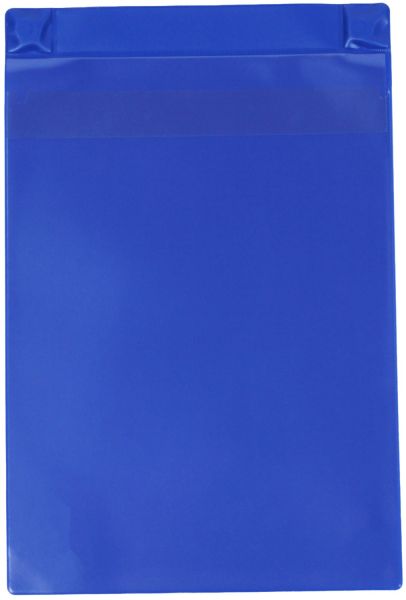 Magnettaschen Kennzeichnungstaschen A4 aus PVC-Weichfolie, mit Regenschutz und Neodym-Magneten, Farbe: blau – 10 Stück