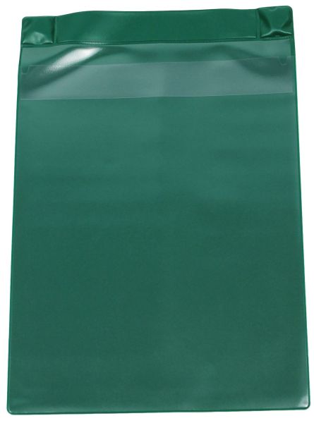 10 Stück Magnettaschen Kennzeichnungstaschen A4 aus PVC-Weichfolie, mit Regenschutz und Neodym-Magneten, Farbe: grün