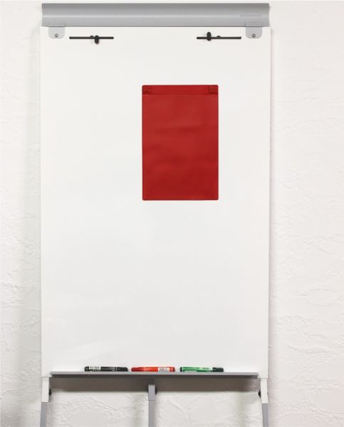 Magnettaschen Kennzeichnungstaschen A4 aus PVC-Weichfolie, mit Regenschutz und Neodym-Magneten, Farbe: rot – 10 Stück