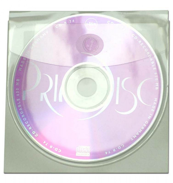 CD-Hüllen selbstklebend mit Klappe rund - 100 Stück
