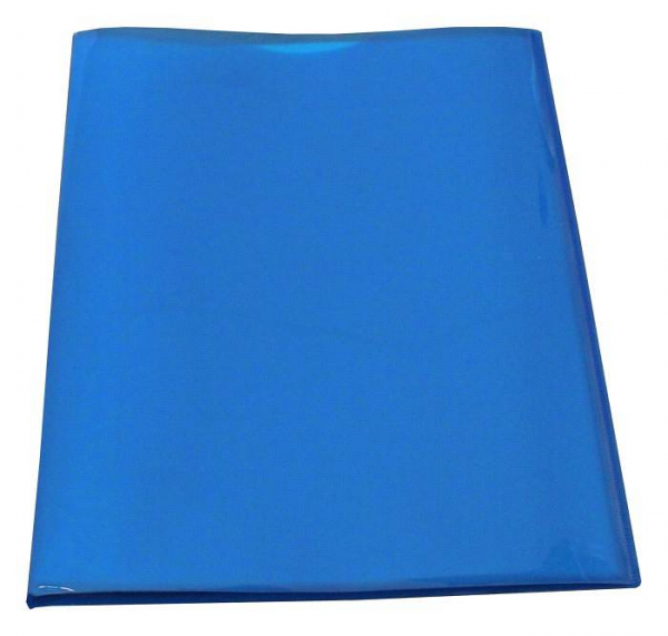 EXXO by HFP Flexibles Sichtbuch / Sichthüllenmappe / Soft-Schtbuch, A4, aus PP, mit 20 fest eingeschweißten und oben offenen Klarsichthüllen, mit Hülle auf dem Front- und Rückendeckel, Farbe: transparent blau– 1 Stück