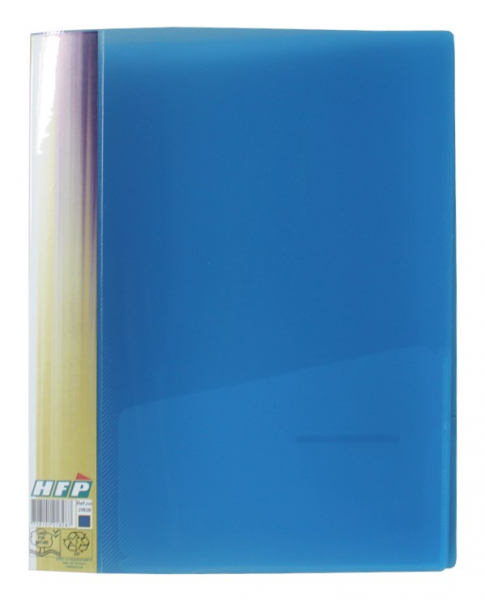 EXXO by HFP Ringbuch / Ringmappe / Ringordner, A4, aus PP, mit Stegtasche und Innentasche, mit 2er D-Ring-Mechanik, Farbe: transparent blau – 1 Stück