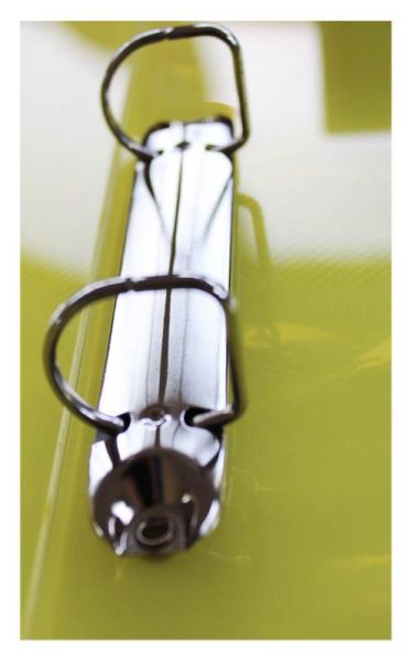 EXXO by HFP Ringbuch / Ringmappe / Ringordner, A4, aus PP, mit Stegtasche und Innentasche, mit 2er D-Ring-Mechanik, Farbe: transparent limone– 1 Stück