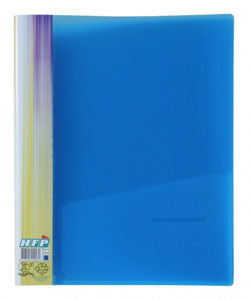 EXXO by HFP Ringbuch / Ringmappe / Ringordner, A4, aus PP, mit Stegtasche und Innentasche, mit 4er D-Ring-Mechanik, Farbe: transparent blau – 1 Stück