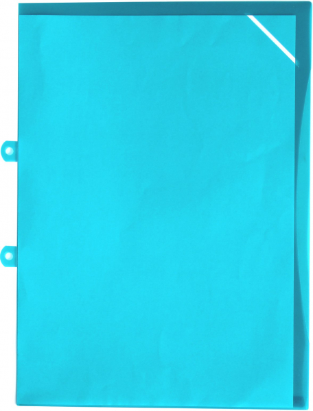 EXXO by HFP Sichthüllen / Aktenhüllen / Dokumentenhüllen A4, aus PP, mit Abheftvorrichtung, Sicherheitsecke, oben und seitlich offen, Farbe: transparent türkis - 10 Stück