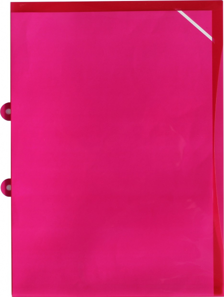 EXXO by HFP Sichthüllen / Aktenhüllen / Dokumentenhüllen A4, aus PP, mit Abheftvorrichtung, Sicherheitsecke, oben und seitlich offen, Farbe: transparent rot - 10 Stück