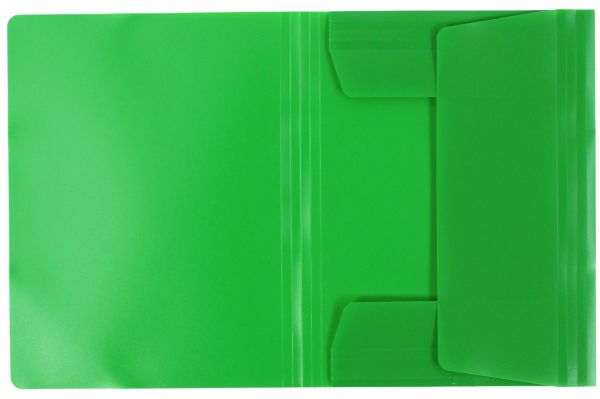 Eckspanner / Gummizugmappe  A4 aus PP-Folie, mit 15 mm Füllhöhe, mit Gummizug und 3 Einschlagklappen, Farbe: Perlfarben farblich sortiert – 10 Stück