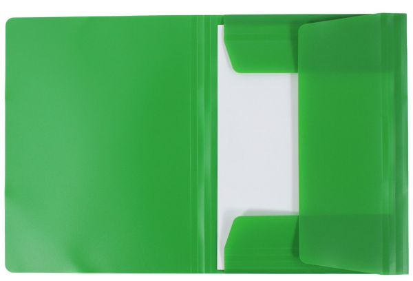 Eckspanner / Gummizugmappe  A4 aus PP-Folie, mit 15 mm Füllhöhe, mit Gummizug und 3 Einschlagklappen, Farbe: Perlfarben farblich sortiert – 10 Stück