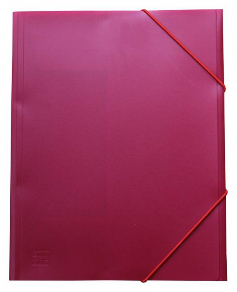 EXXO by HFP Eckspanner / Gummizugmappe / Sammelmappe, A4, aus PP, mit 30mm Füllhöhe, mit Gummizug und 3 Einschlagklappen im Rückendeckel, Farbe: rot– 1 Stück