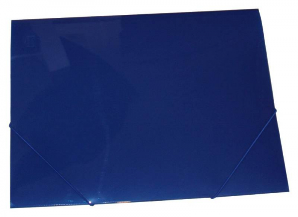 EXXO by HFP Eckspanner / Gummizugmappe / Sammelmappe, A3, aus PP, mit 30mm Füllhöhe, mit Gummizug und 3 Einschlagklappen im Rückendeckel, Farbe: transparent blau– 1 Stück