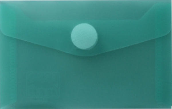 Visitenkartentaschen / Sammeltaschen / Sichttaschen, quer, aus PP,  mit Klappe und Klettverschluss, Farbe: transparent farbig sortiert - 10 Stück