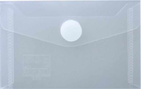 Visitenkartentaschen / Sammeltaschen / Sichttaschen, quer, aus PP,  mit Klappe und Klettverschluss, Farbe: transparent natur - 10 Stück