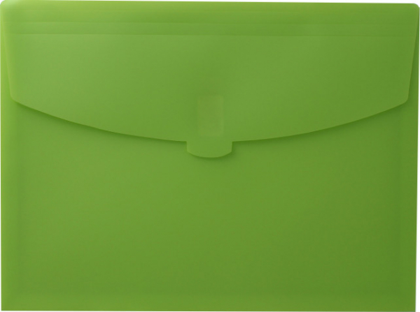EXXO Action Wallet - Premium Dokumententasche A4 quer mit Füllhöhe und Klettverschluss in opak, Farbe: limone - 5 Stück