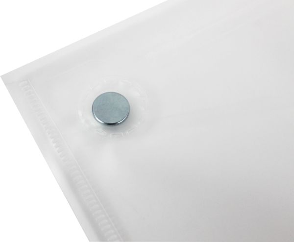 Magnettasche A4 mit 4 aufgeschweißten Magneten und Klettverschluss, Farbe: transparent natur – 10 Stück