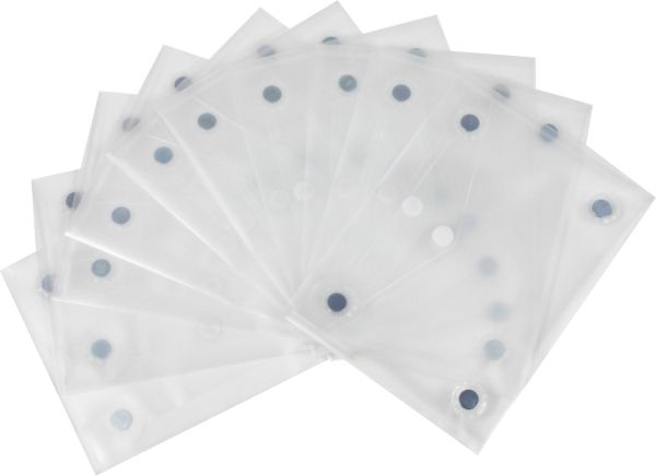 Magnettasche A5 mit 4 aufgeschweißten Magneten und Klettverschluss, Farbe: transparent natur – 10 Stück