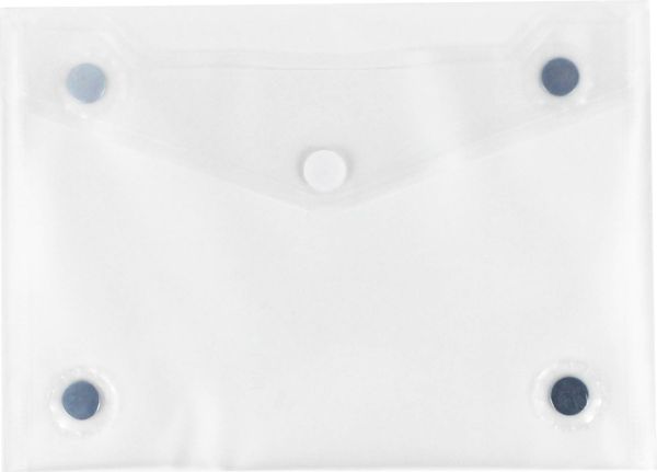 Magnettasche A5 mit 4 aufgeschweißten Magneten und Klettverschluss, Farbe: transparent natur – 10 Stück