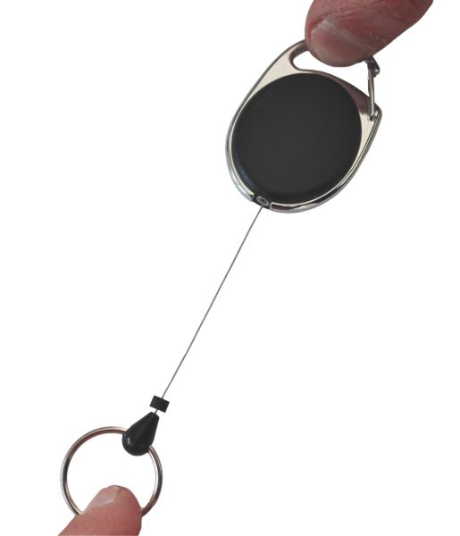 1 Stück Jojo Ausweishalter mit Drahtseil - Farbe: schwarz