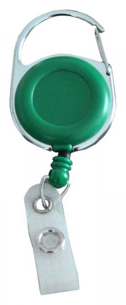 JOJO – Ausweishalter Ausweisclip Schlüsselanhänger runde Form Metallumrandung Druckknopfschlaufe Farbe grün- 10 Stück