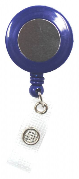 JOJO – Ausweishalter Ausweisclip Schlüsselanhänger runde Form Druckknopfschlaufe Farbe blau - 100 Stück