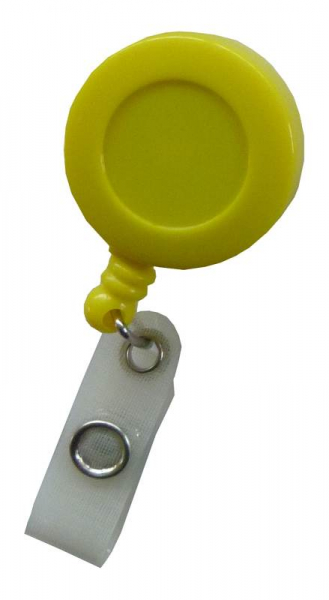 JOJO – Ausweishalter Ausweisclip Schlüsselanhänger, runde Form, Gürtelclip, Druckknopfschlaufe, Farbe gelb - 100 Stück