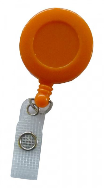 JOJO – Ausweishalter Ausweisclip Schlüsselanhänger, runde Form, Gürtelclip, Druckknopfschlaufe, Farbe orange - 10 Stück