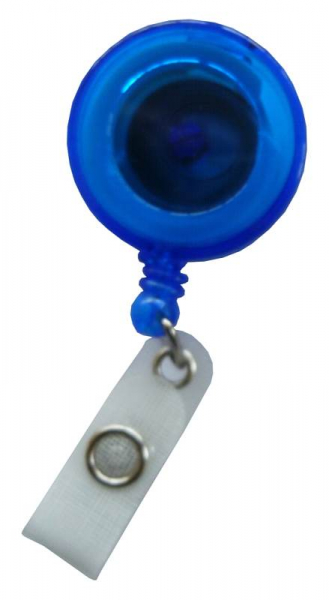JOJO – Ausweishalter Ausweisclip Schlüsselanhänger, runde Form, Gürtelclip, Druckknopfschlaufe, Farbe transparent Blau - 10 Stück