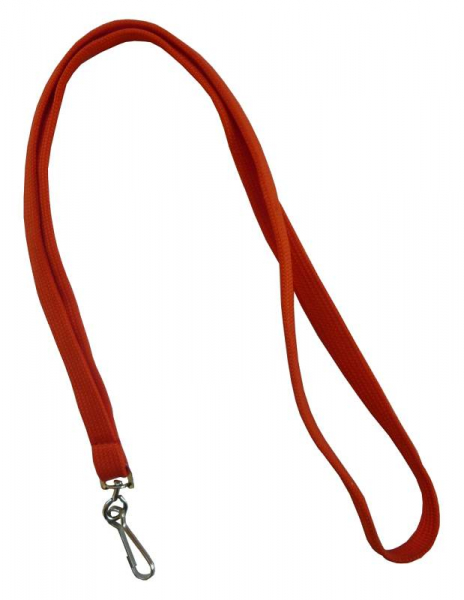Umhängeband / Lanyards / Schlüsselanhänger aus Polyester mit drehbarem Simplexhaken, Farbe: rot - 100 Bänder