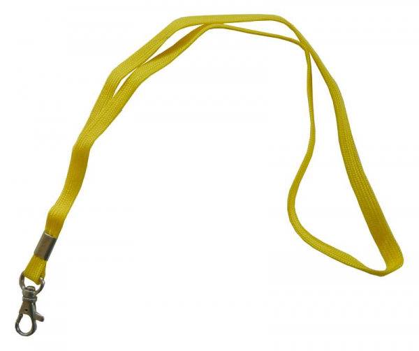Umhängeband / Lanyards Schlüsselanhänger aus weichem Polyester mit drehbaren Karabinerhaken, Farbe: gelb - 10 Bänder