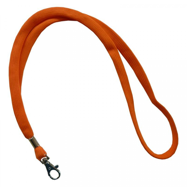 Umhängeband / Lanyards Schlüsselanhänger aus weichem Polyester mit drehbaren Karabinerhaken, Farbe: orange - 100 Bänder