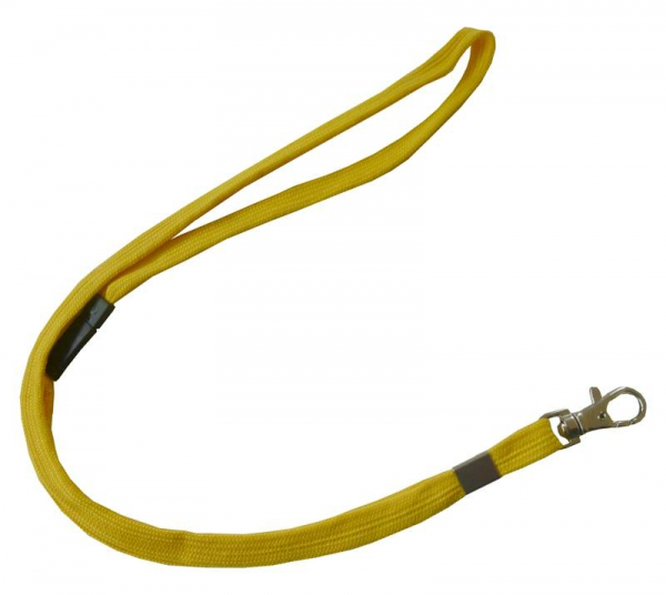 Umhängeband / Lanyards Schlüsselanhänger, aus weichem Polyester, mit drehbaren Karabinerhaken, Sicherheitsbruchstelle, Farbe: gelb - 10 Bänder